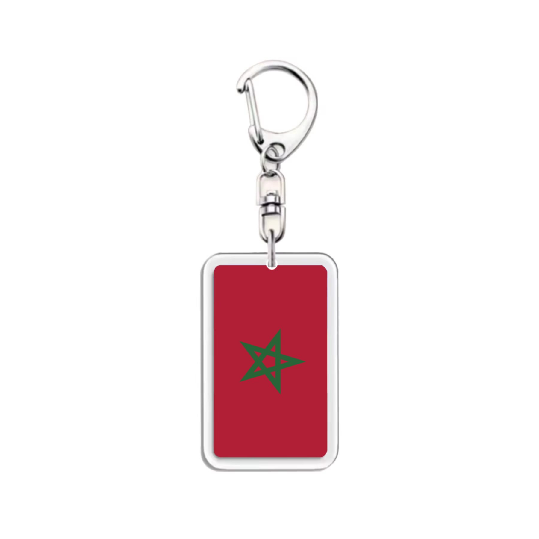 Porte-clés drapeau marocain en acrylique, accessoire pour clés et sacs à dos, cadeau Unique, 1 pièce