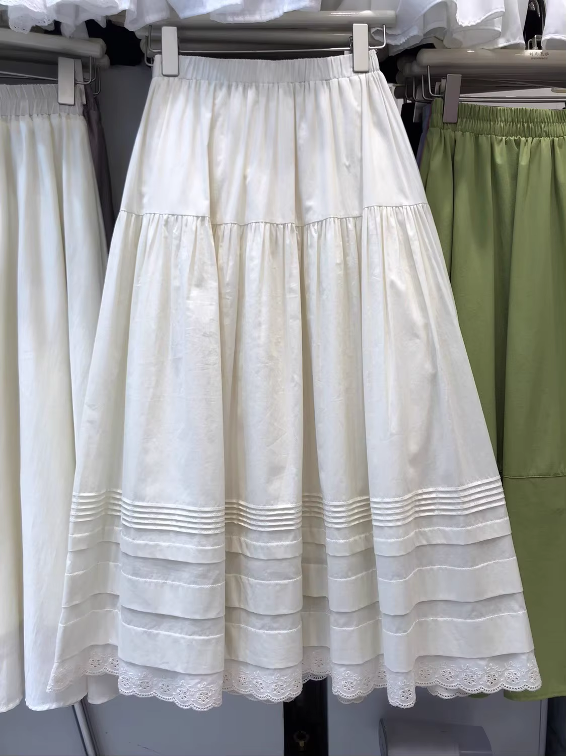 Jupe blanche d'inspiration bohème pour femmes, midi en coton, streetwear, élégante, longue, printemp