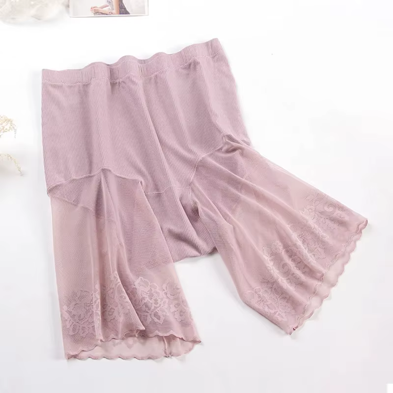 Short de grande taille en dentelle anti-frottement pour femme, sous-jupe sexy, pantalon court de séc
