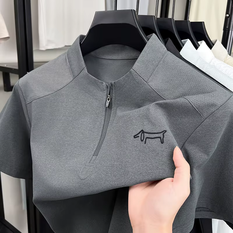 T-shirt imprimé de marque de créateur pour homme, confortable, à manches courtes, couleur unie, col 