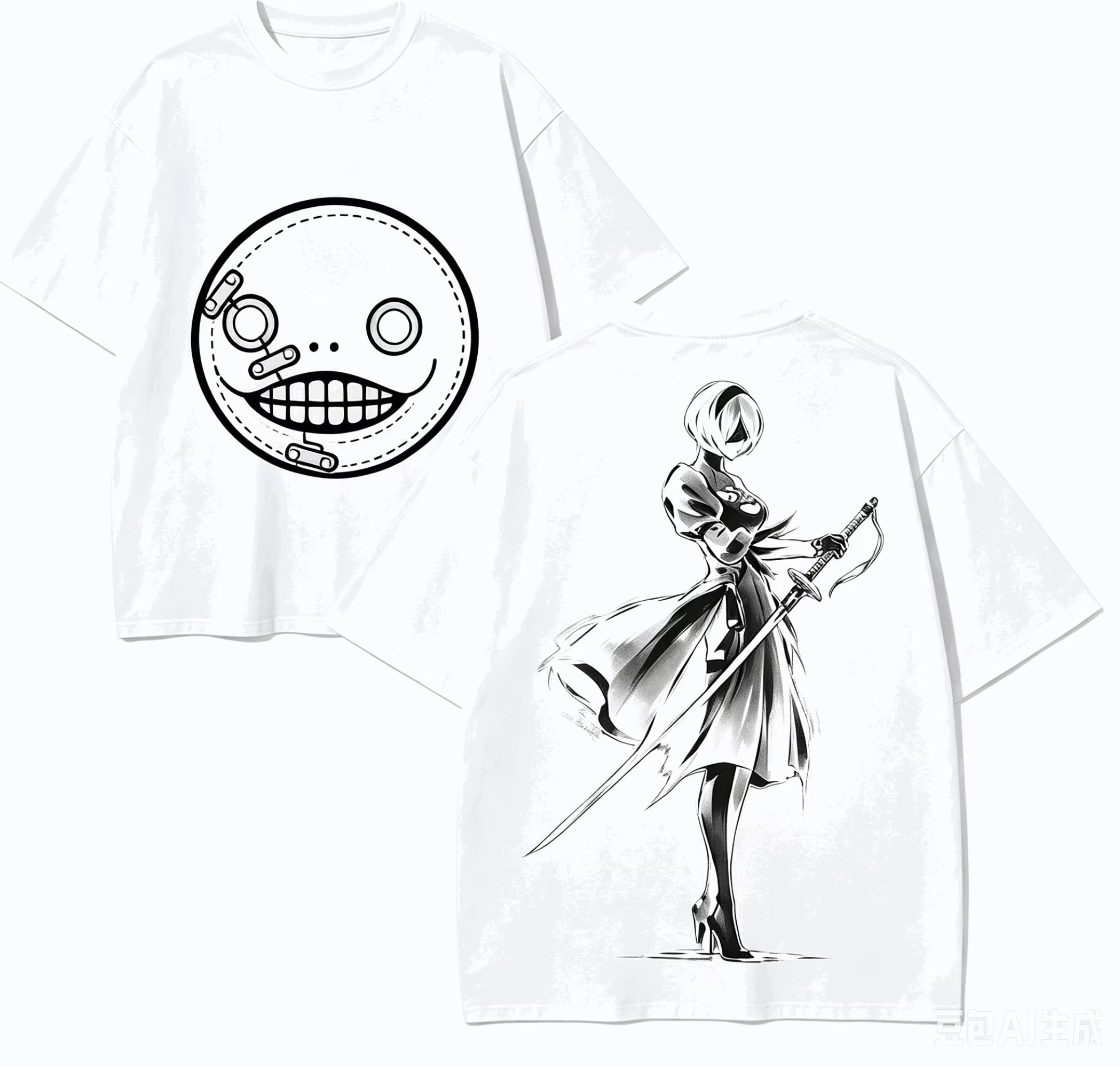 T-shirt en coton NieR, vêtements personnalisés, nouveau modèle, t-shirt anime, vêtements toute l'ann