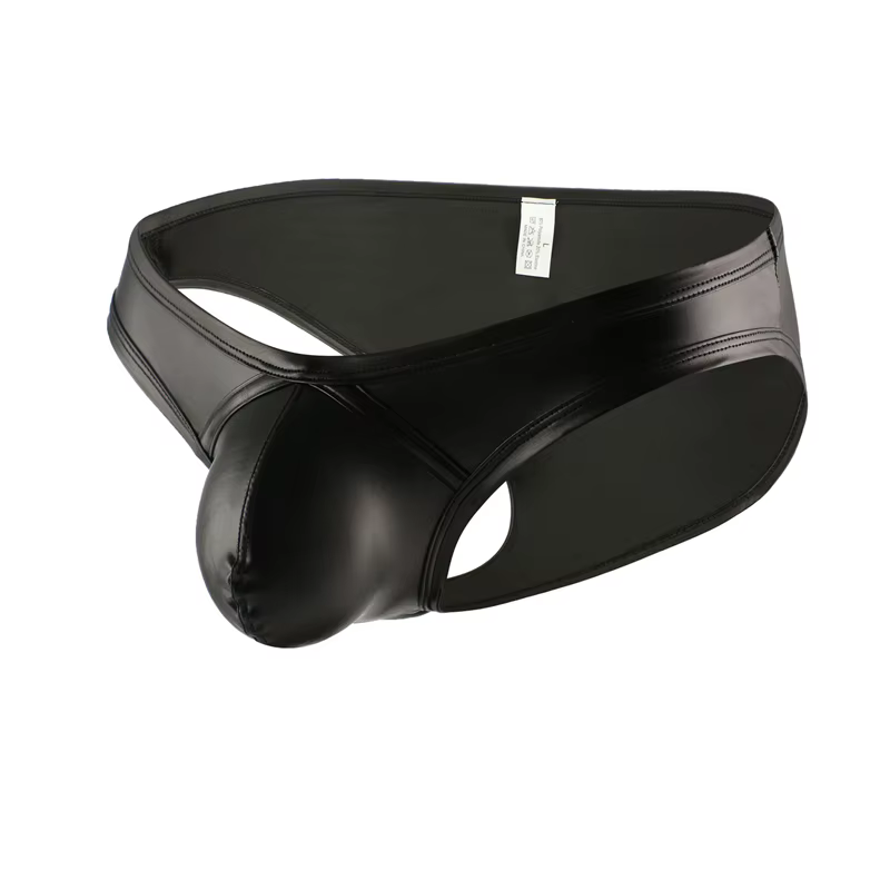 Sous-vêtements pour hommes slips Sexy sous-vêtements pour hommes slips de Bikini en Faux cuir Cuecas