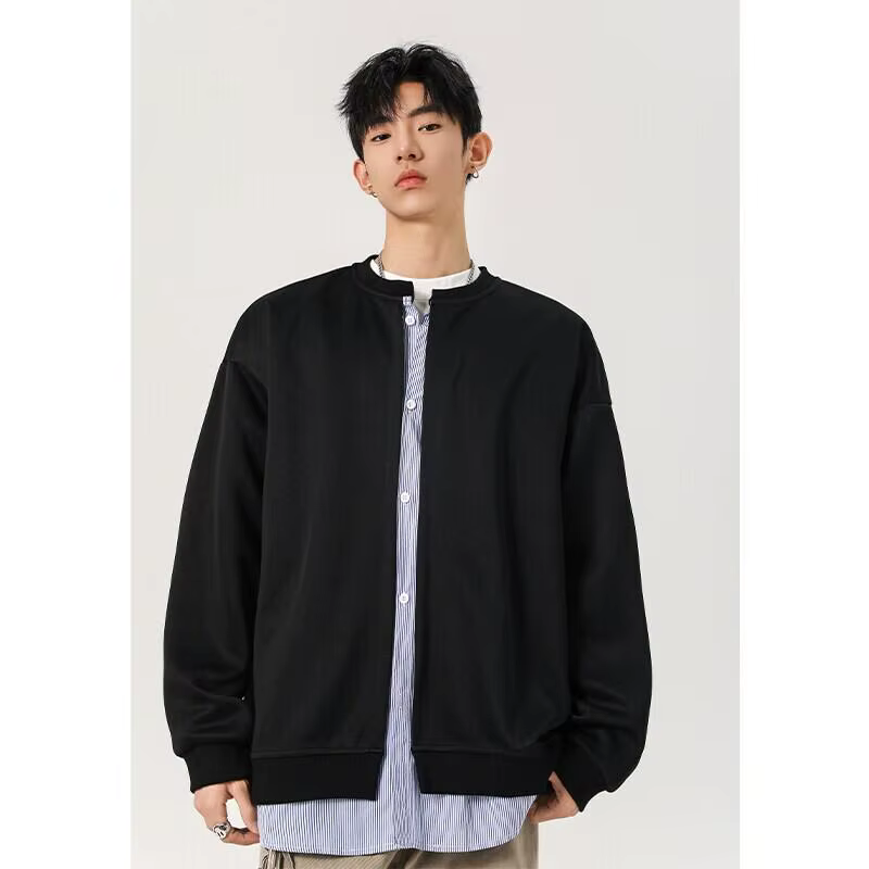Sweat-shirt surdimensionné à effet superposé pour homme, streetwear, confort, faux deux pièces, pour