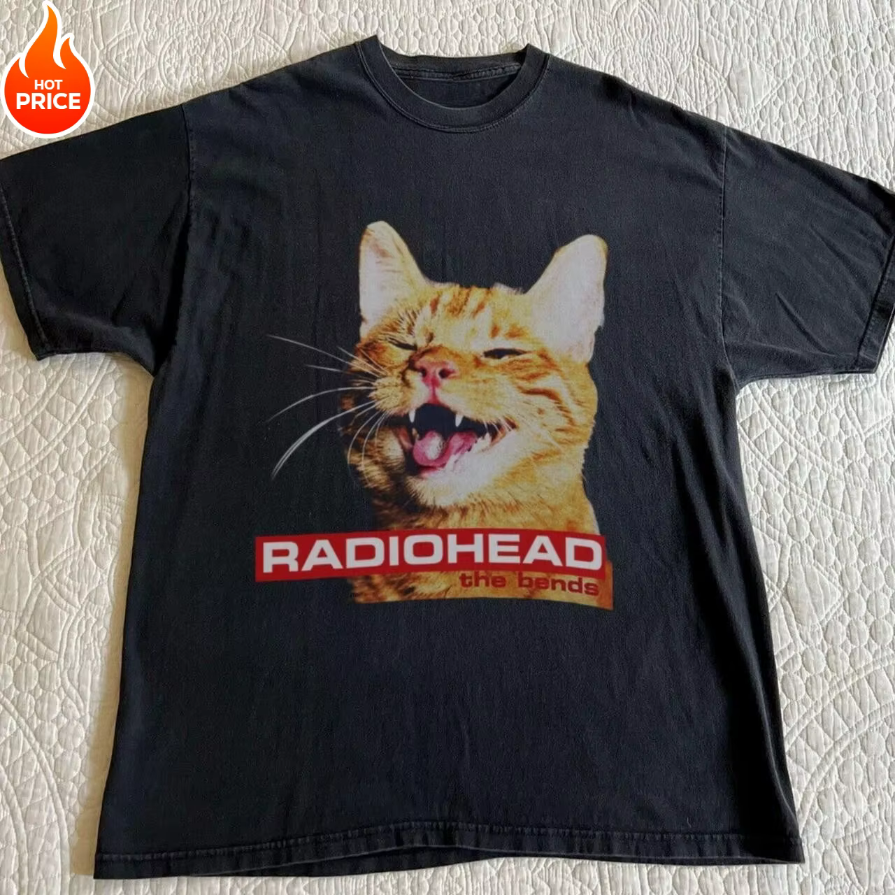Été nouveau T-shirt pour hommes Radiohead la courbure drôle à manches courtes chemise noire T-shirt 