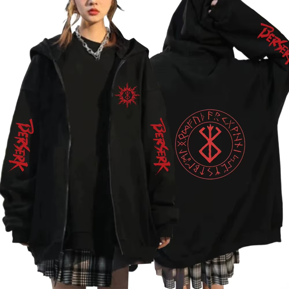 Japonais Berserk Anime sweat à capuche Guts yeux Manga sweats à capuche Harajuku manches longues swe
