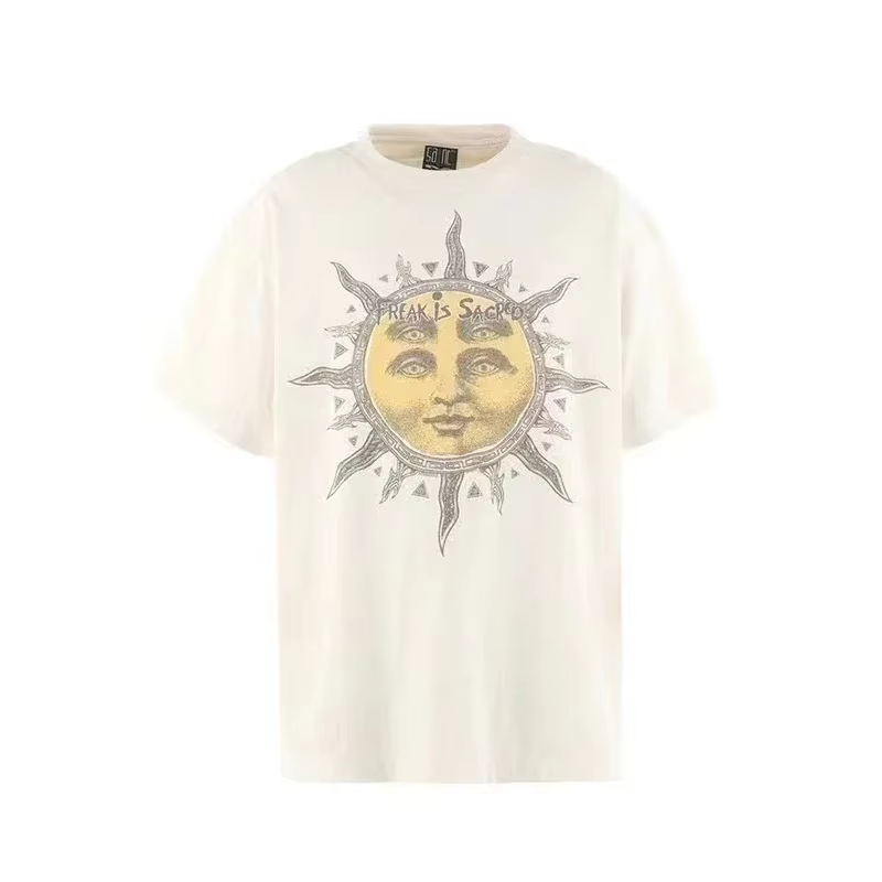 T-shirt Saint Noir Blanc Léger Oversize Manches Courtes 2025 Nouveau Homme Femme Col Rond Coton Impr