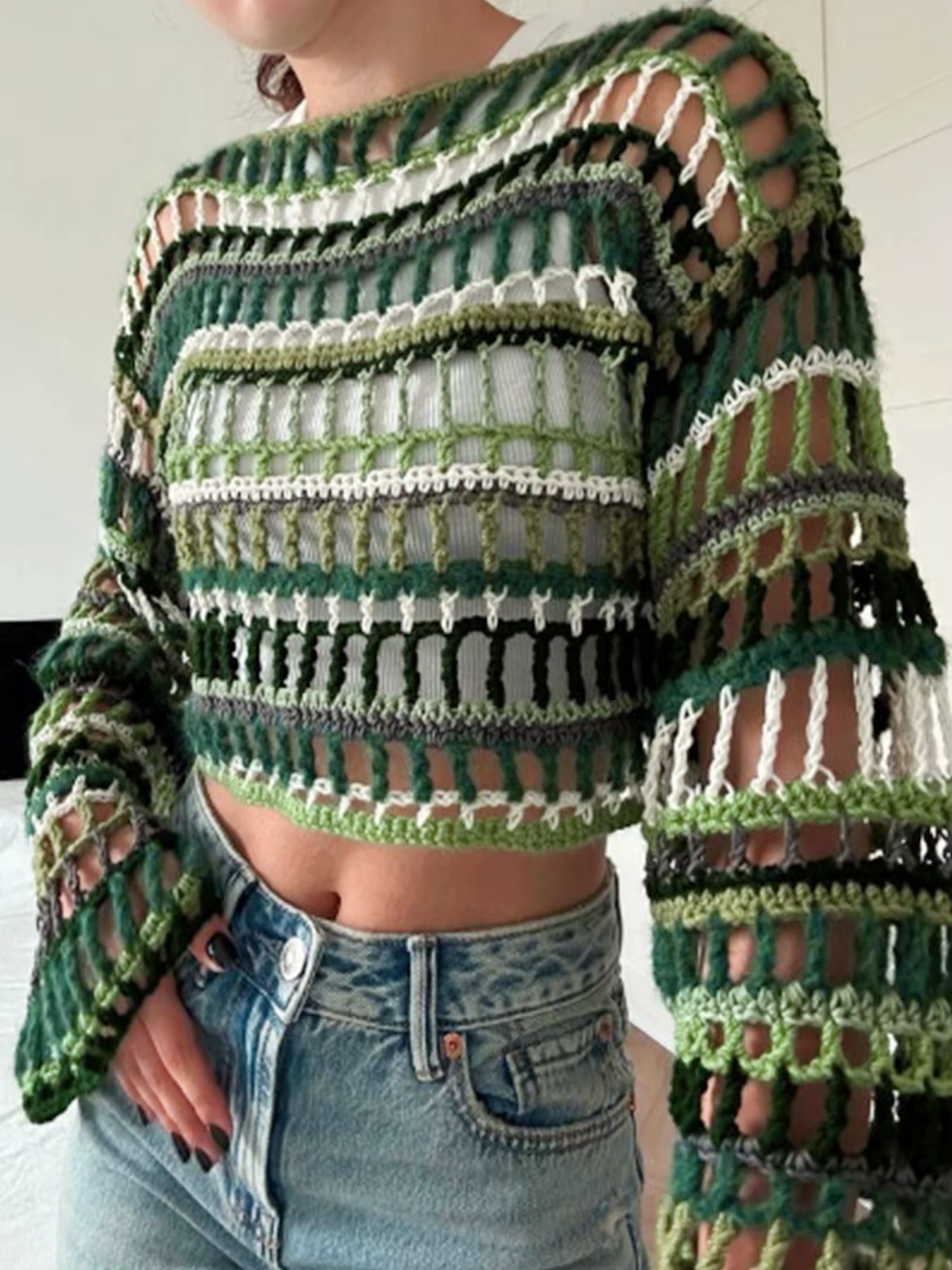 Pull femme un mot col tête à manches longues grain horizontal grain vide plage blouse pull printemps