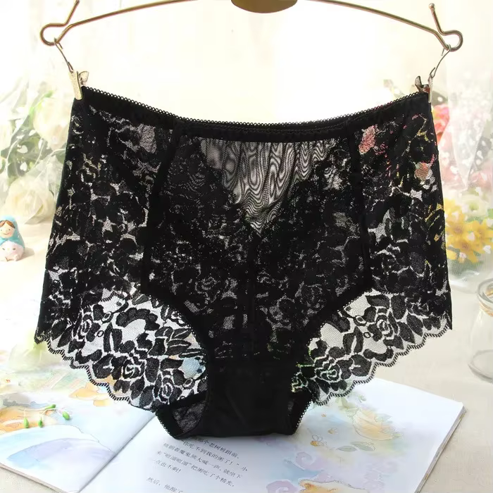 Sous-vêtements en dentelle sans couture pour femmes, slips pour dames, culotte en maille sexy, haute