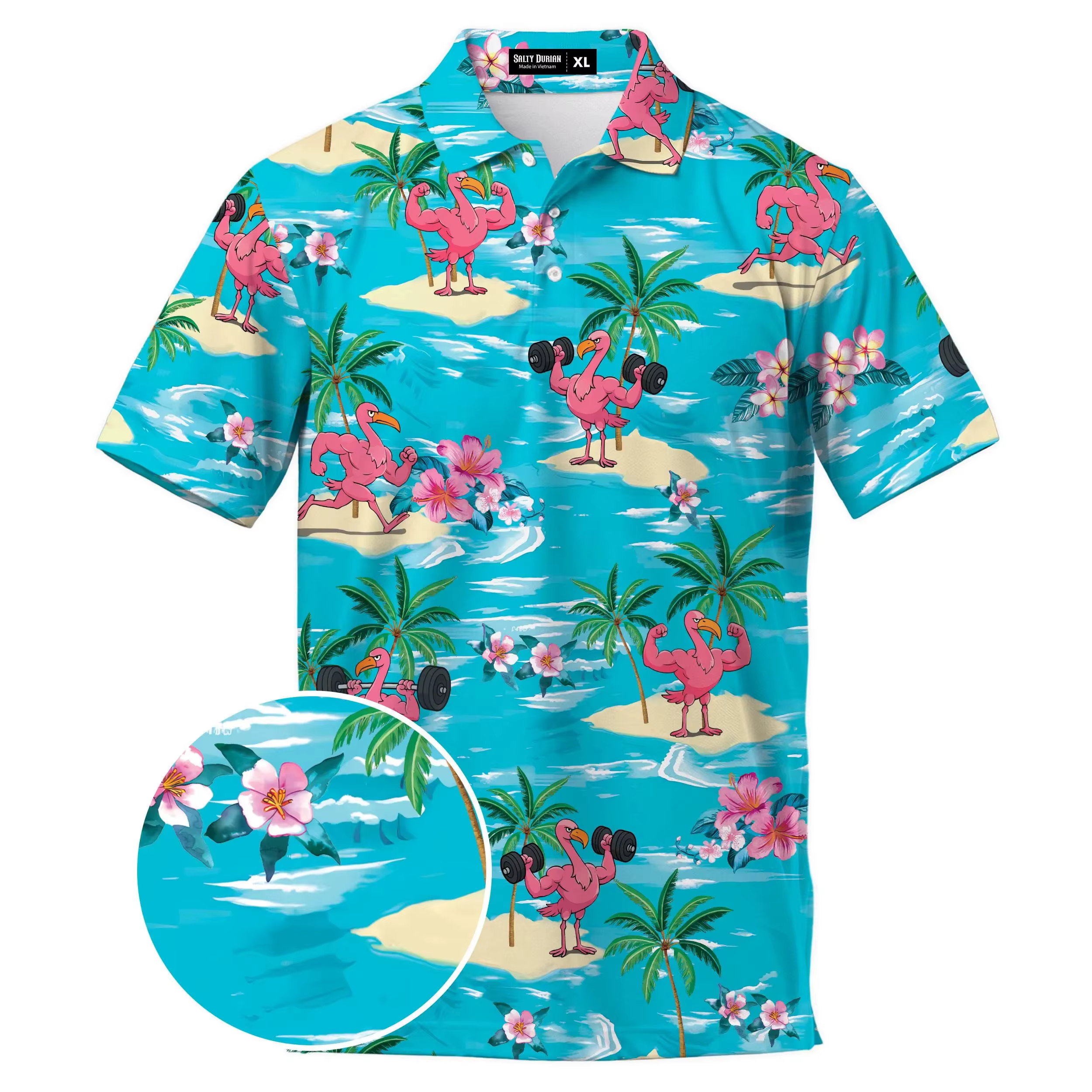 Polos de Golf flamant rose drôle pour hommes Polos de Golf tropicaux polos pour hommes 2025 plage à 