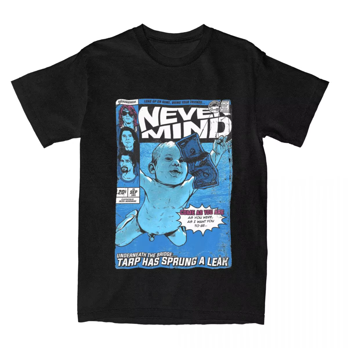 T-shirt drôle Kurt asile ain Nevermind pour hommes et femmes, pur coton, vêtements d'été