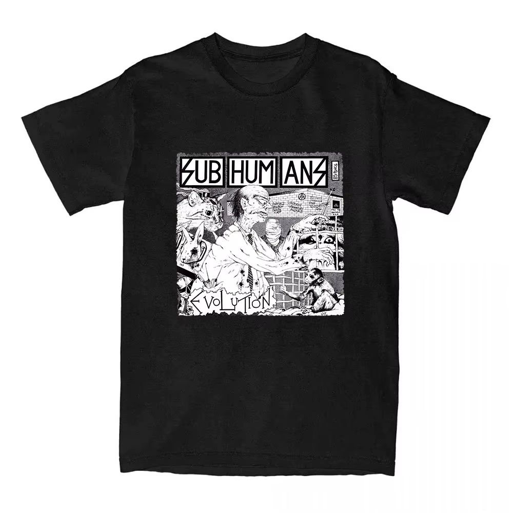 T-shirt unisexe en coton à manches courtes Punk Band Subhumans, t-shirts RapMental, mode gothique, t
