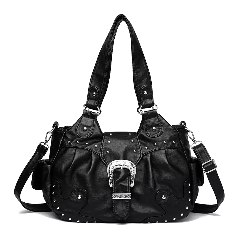 Sac à Main de Luxe en Cuir Souple Vintage pour Femme, Grande Capacité, Décontracté, à Bandoulière, d