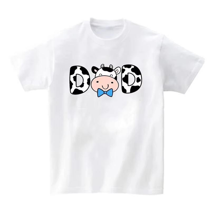 Look familial maman et moi vêtements correspondant été vache impression famille vêtements mère fille