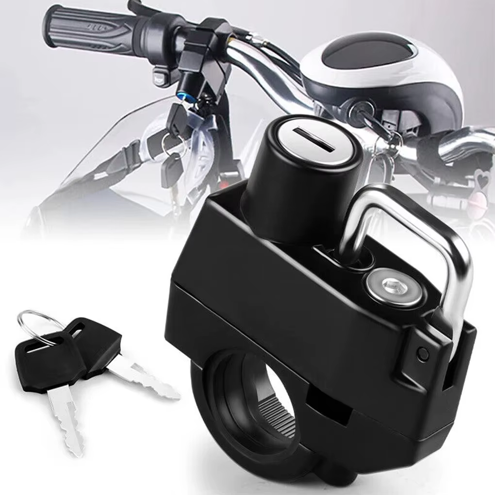 Serrure de casque antivol, dispositif de verrouillage, antirouille, fabrication soignée, taille comp