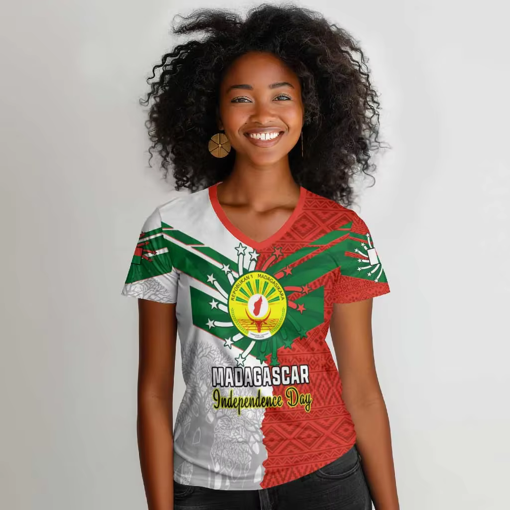 T-shirt décontracté léger à imprimé Madagascar, style ethnique tribal, t-shirt pour femme, t-shirt d