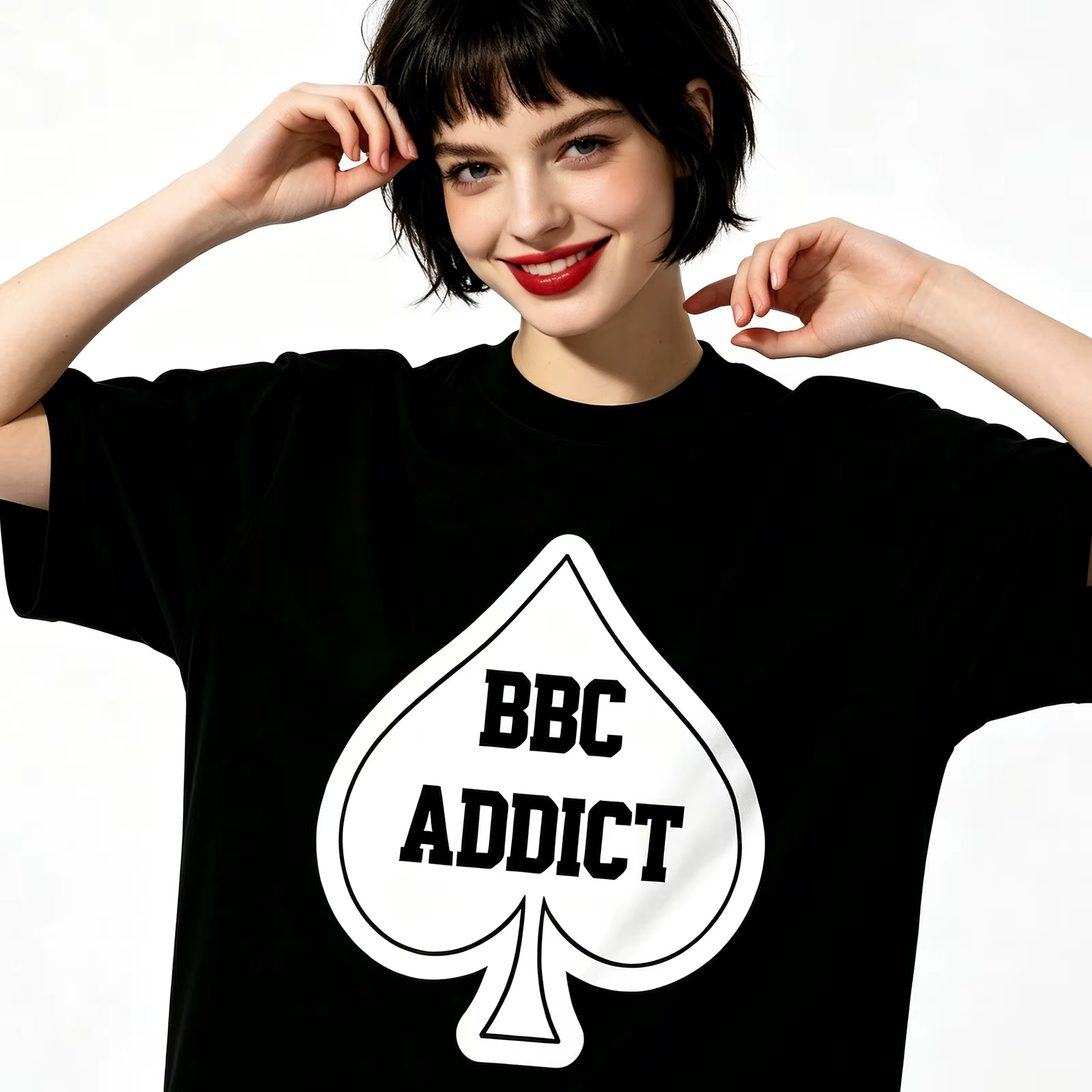 BBC Use Only Black Queen Of Spades QOS Graphics Top T-shirt Sexy Tank Tops Naughty Hotwife Adult Hum