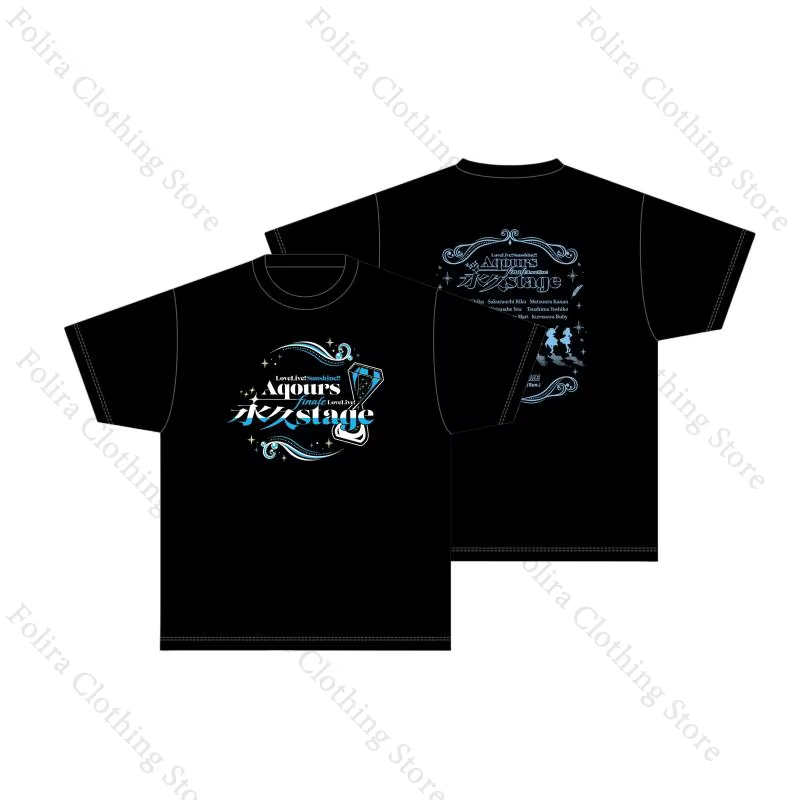 AmourLive! Sunshine série T-shirt hommes femmes vêtements été hauts noir à manches courtes T-shirt i