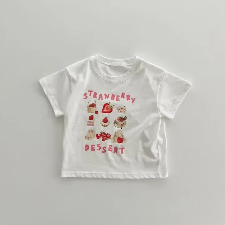 Été infantile enfants T-Shirts fruits imprimer garçons filles coton T-shirt enfants tenues haut vête