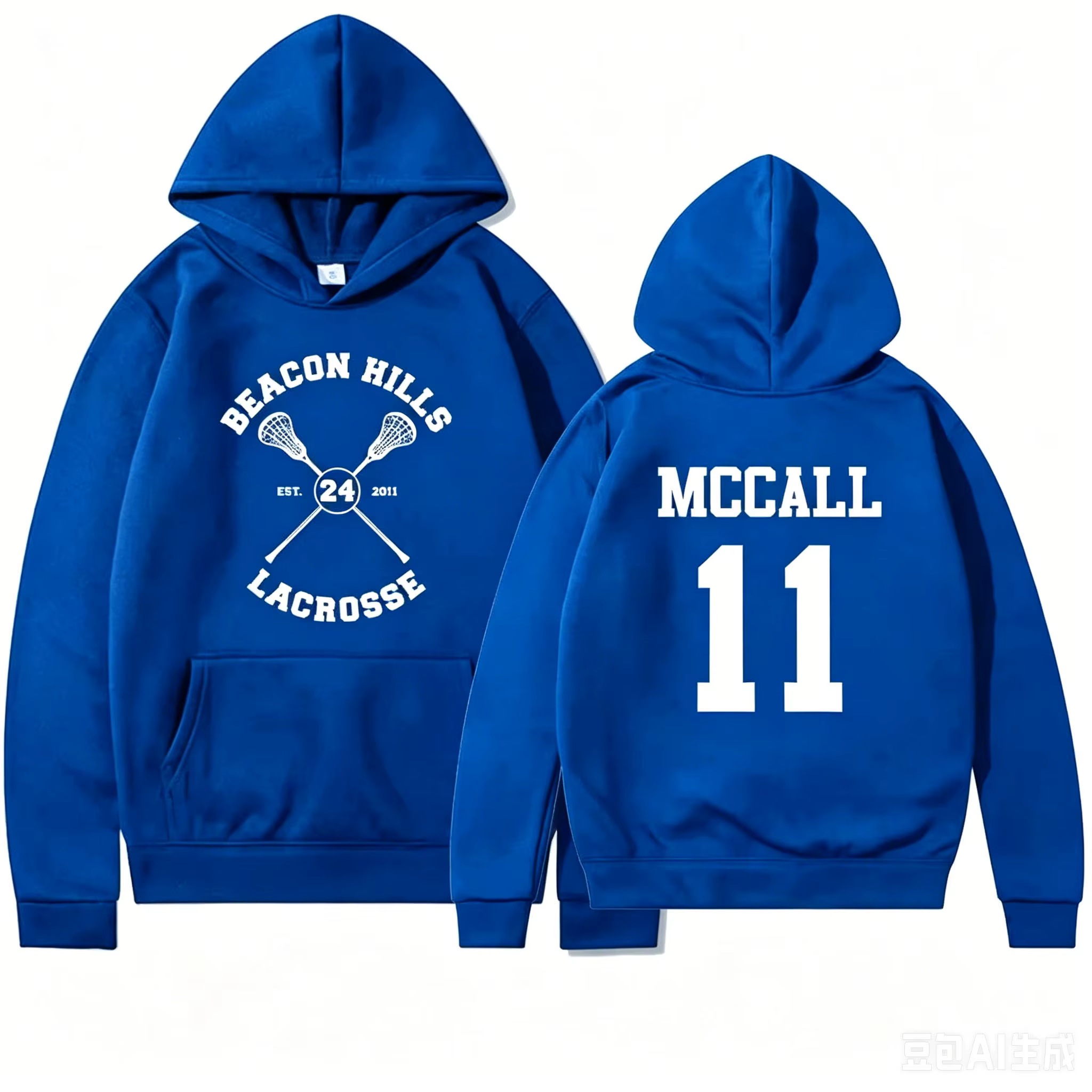 Sweat à capuche en polaire oversize pour hommes et femmes, thème Beacon Hills Lacrosse Teen Wolf, po