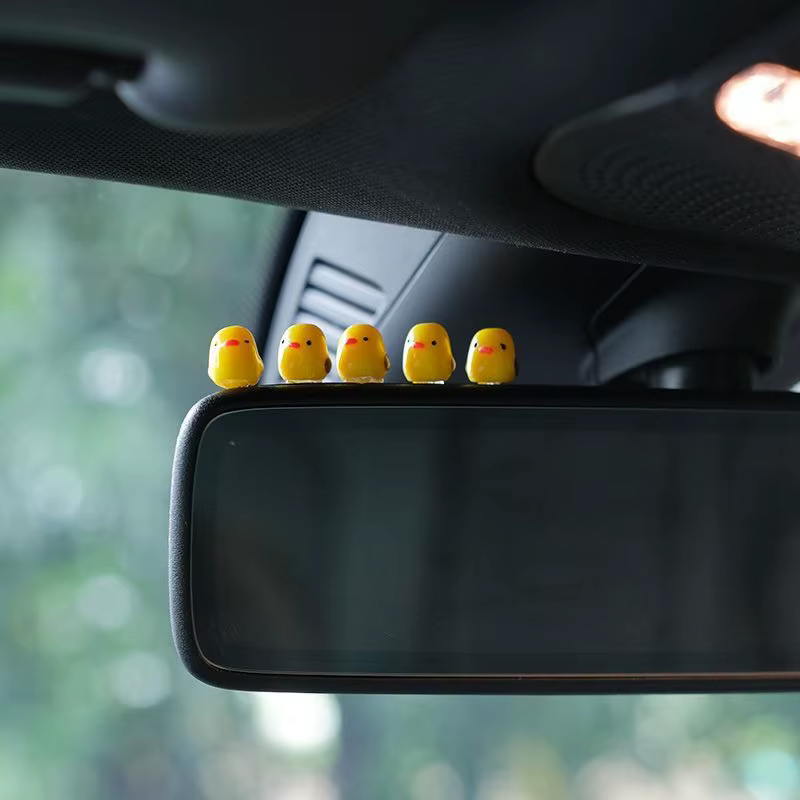 Mini canards mignons, 5 pièces, décoration intérieure de voiture, rétroviseur automatique, ornements