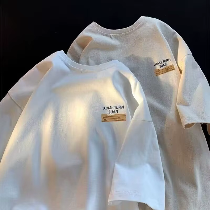 M-8XL Hommes Surdimensionné T-shirt Décontracté Lâche style américain simple lettre notes Impression