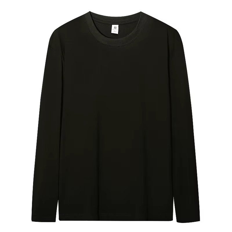 T-shirt en coton à manches longues et col rond, logo imprimé personnalisé pour hommes et femmes, tis