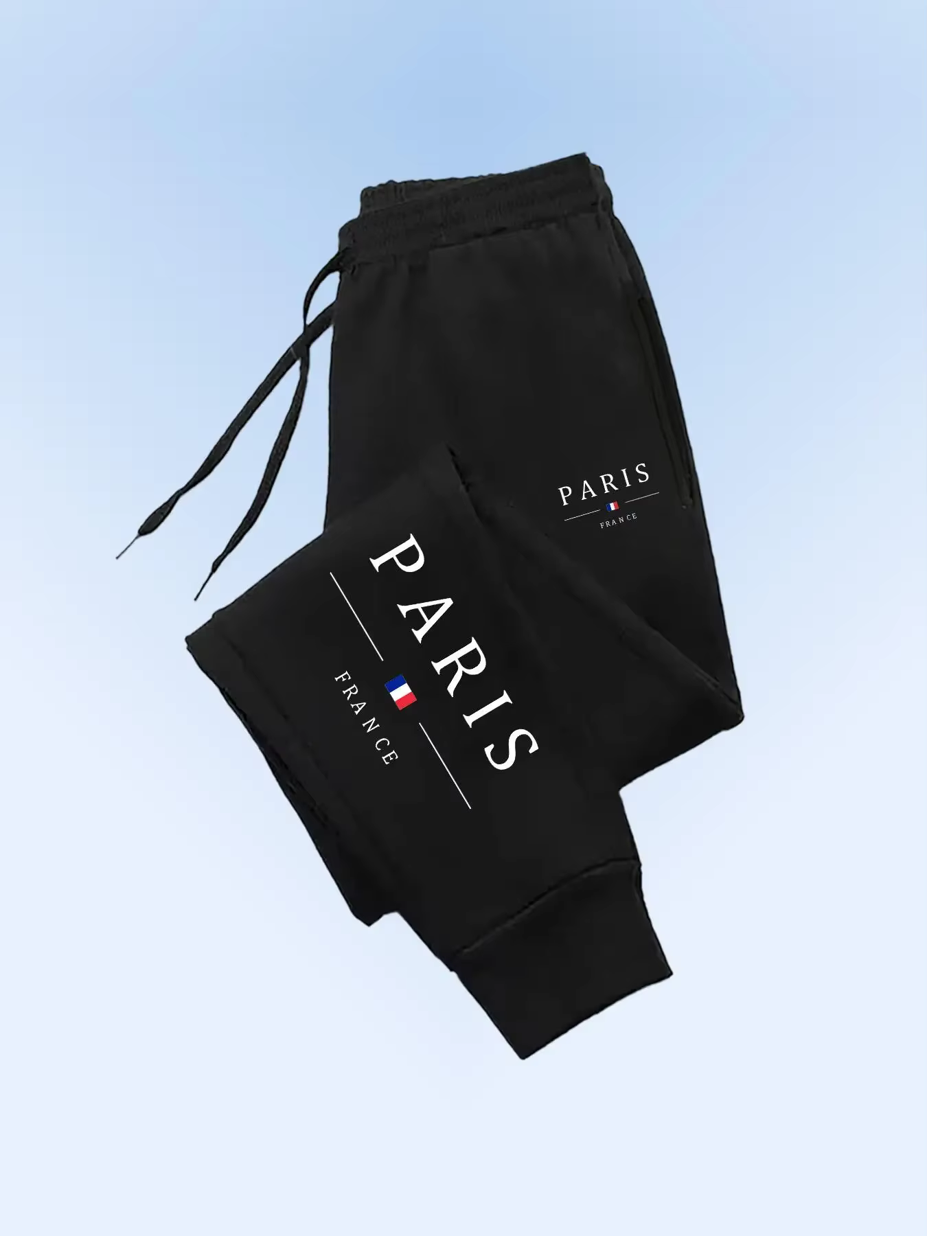 Pantalon de jogging pour femme en molleton avec imprimé graphique PARIS, style jeune et décontracté,