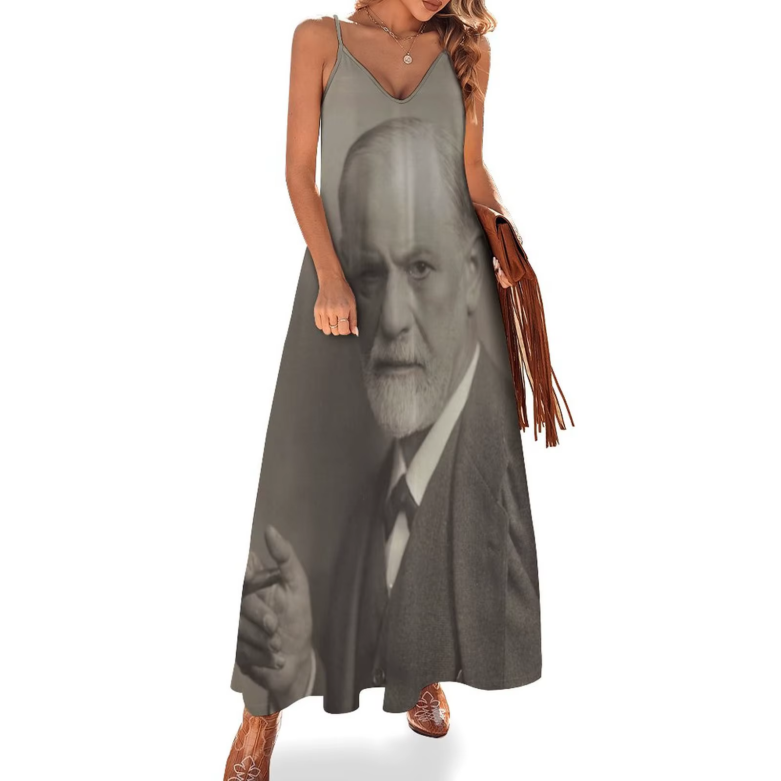 Sigmund Freud robe sans manches robe femme vêtements corée élégant femme jupe robe pour femme