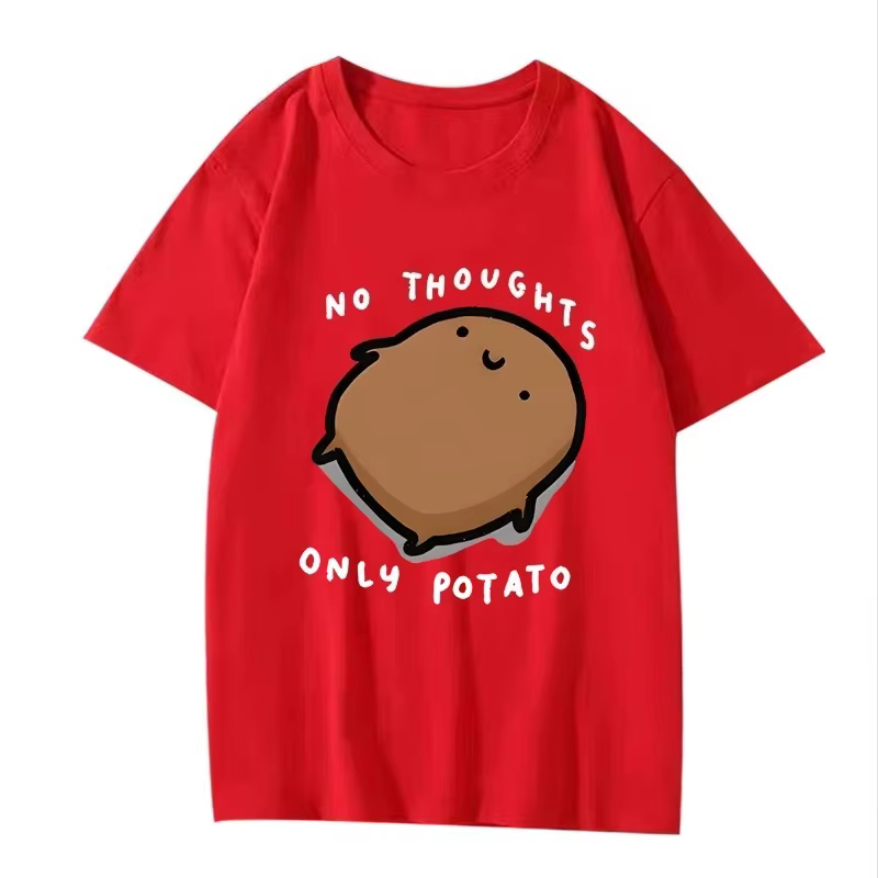 Vêtements pour homme : un t-shirt ample, décontracté et mignon avec des motifs de pommes de terre su