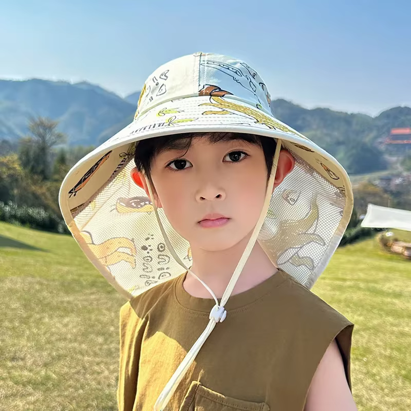 Filles garçons casquette enfant 3-12 ans chapeaux de soleil enfants seau casquettes en plein air pla