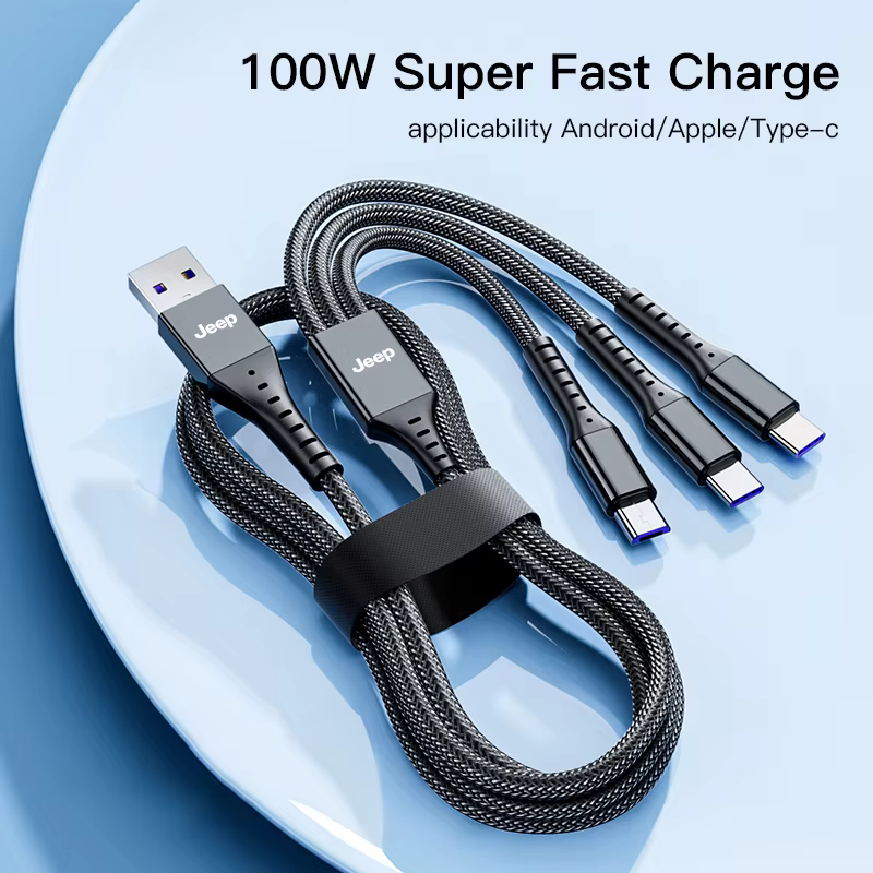 Chargeur intérieur de voiture 3 en 1, câble de chargement, accessoires automobiles pour Jeep Wrangle