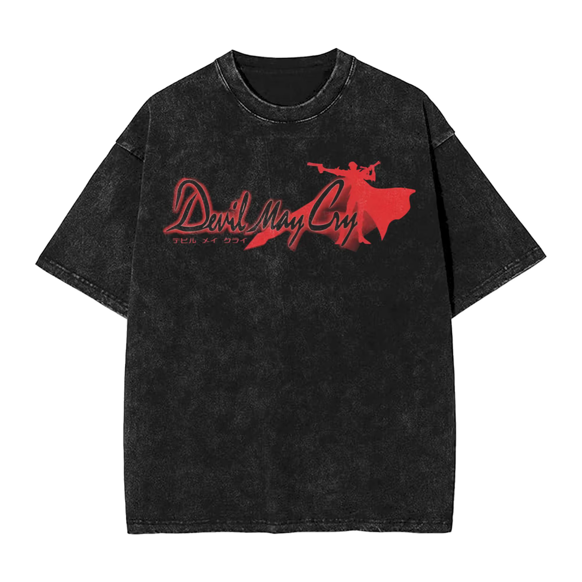 Diable May Cry Dante Logo graphique t-shirt Vintage lavé T-Shirts surdimensionné à manches courtes T
