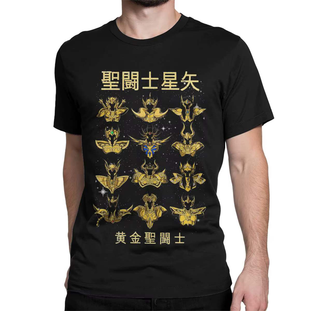 T-shirt manches courtes homme et femme, 100% coton, anime japonais, chevaliers du zodiaque, col rond