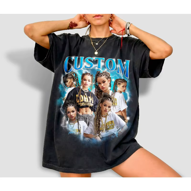 T-shirt Rap Rétro Années 90 avec Motif Personnalisé, T-shirt Confortable pour Petite Amie, T-shirt C