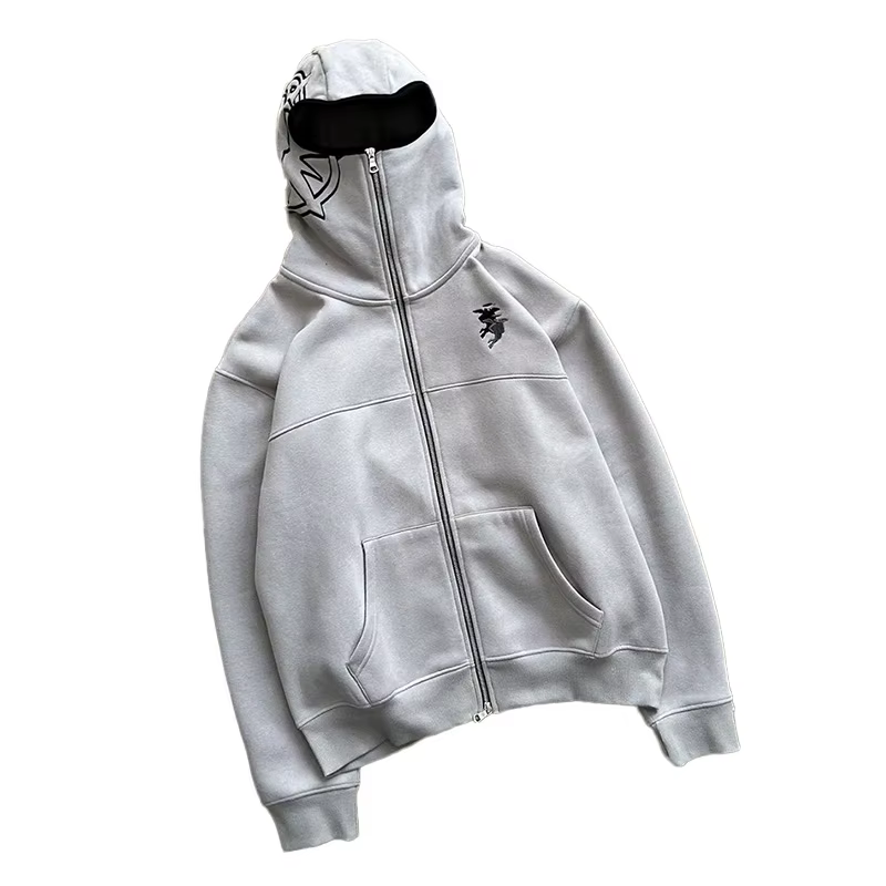 Vêtements pour hommes, sweat à capuche zippé, motif vintage décontracté, oversize, hip hop, punk, st