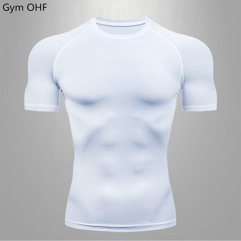 Maillot de sport imprimé pour homme, maillot de sport, Fitness, MMA, exercice, entraînement, Compres