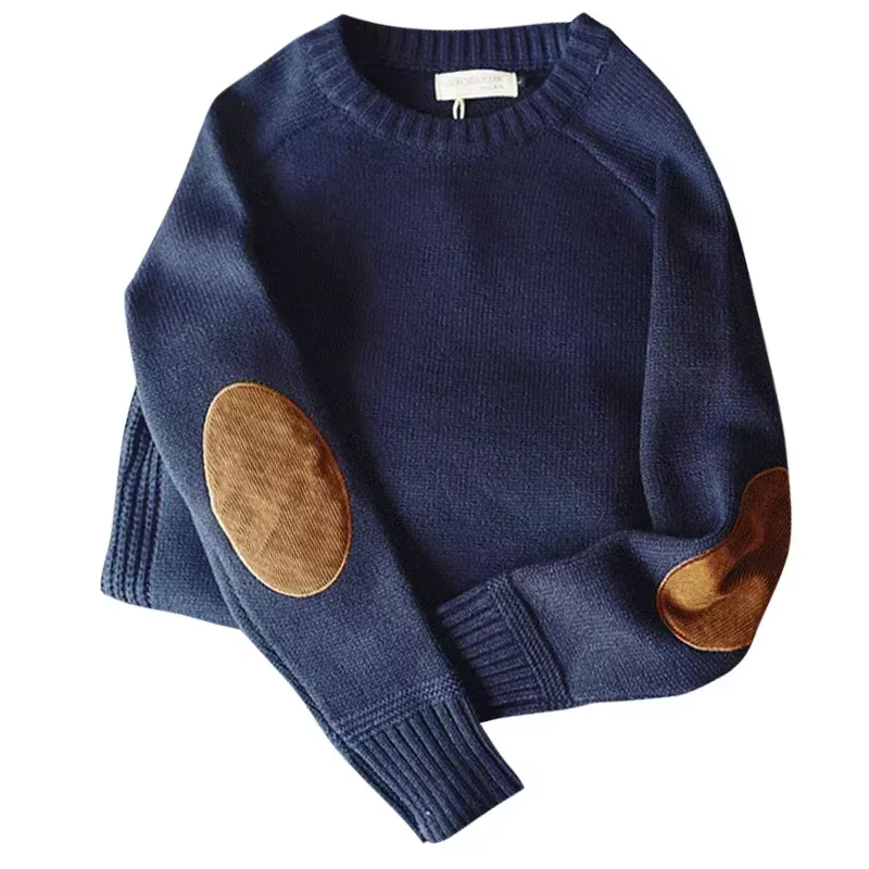 Pull Harajuku pour hommes, sweat-shirt tricoté, Hip Hop, col rond, couleur Pure, pulls décontractés,