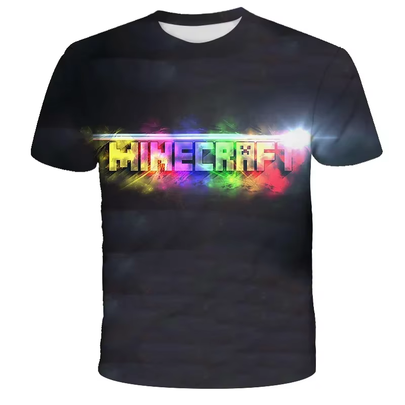 T-shirt pour garçons Minecraft imprimé 3D, décontracté, été, mignon, pour garçons et filles, motif b