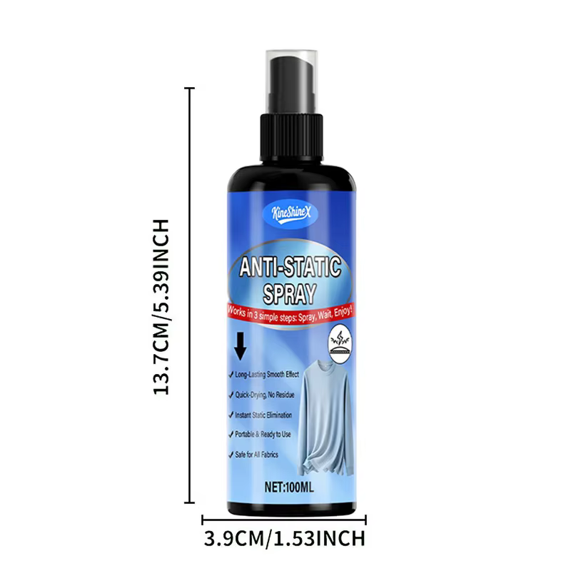 Spray antistatique multifonctionnel, élimination rapide de l'électricité statique, vêtements, tissu 
