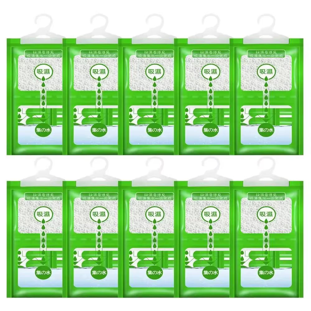 Lot de 10 sacs déshumidificateurs suspendus anti-moisissure pour armoire, sacs anti-humidité pour pl