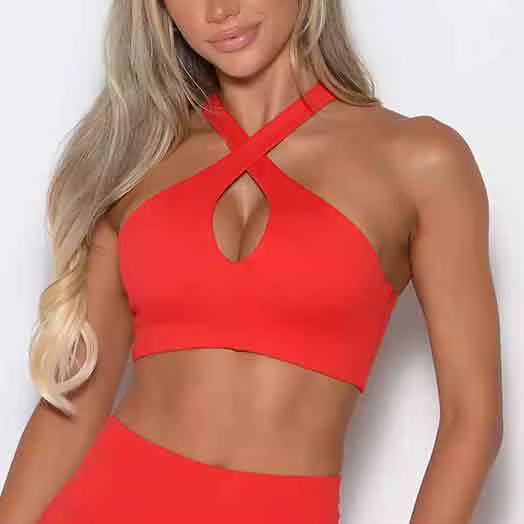 Soutien-gorge de sport pour la course en plein air, gilet de fitness, haut haut haut de gamme, col c