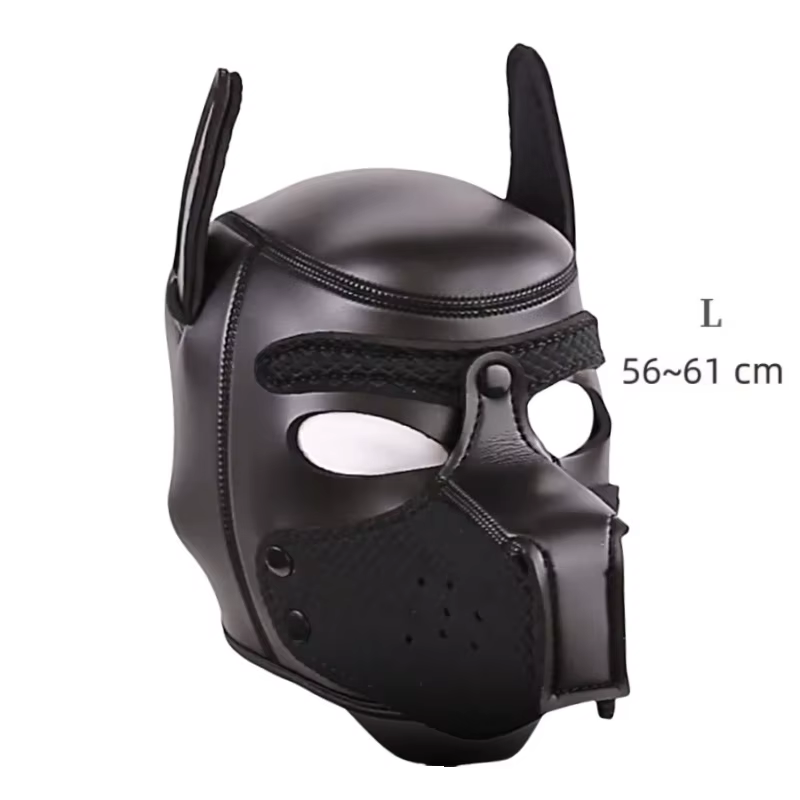 Sangles de retenue de Bondage en cuir BDSM, avec masque de chien de Cosplay de chiot de Luxe, capuch