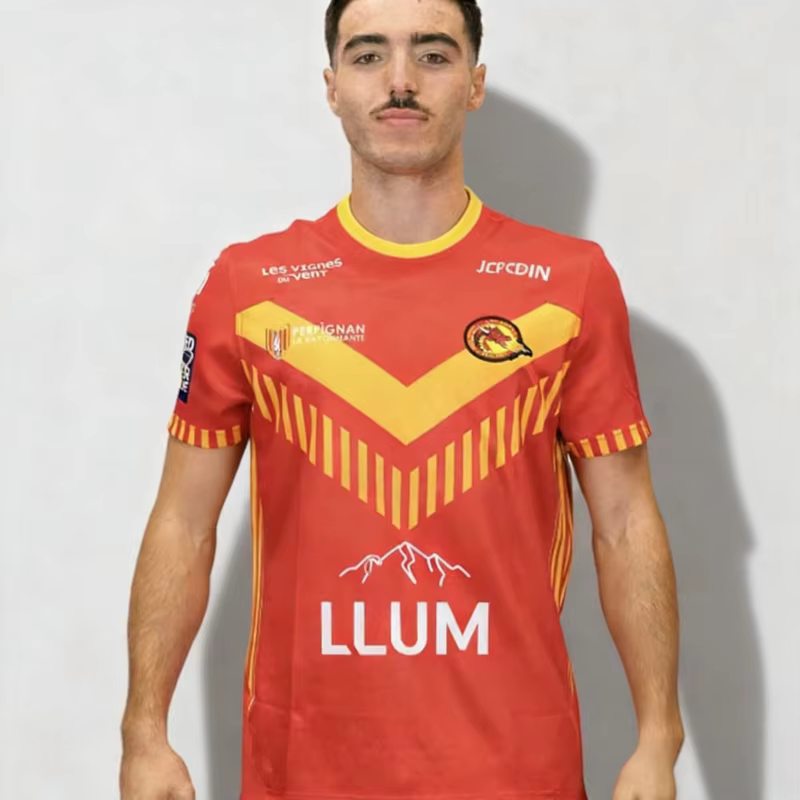 Nouveau Maillot de Rugby Dragons Catalans Angleterre 2026 pour Hommes, T-shirt Décontracté d'Entraîn