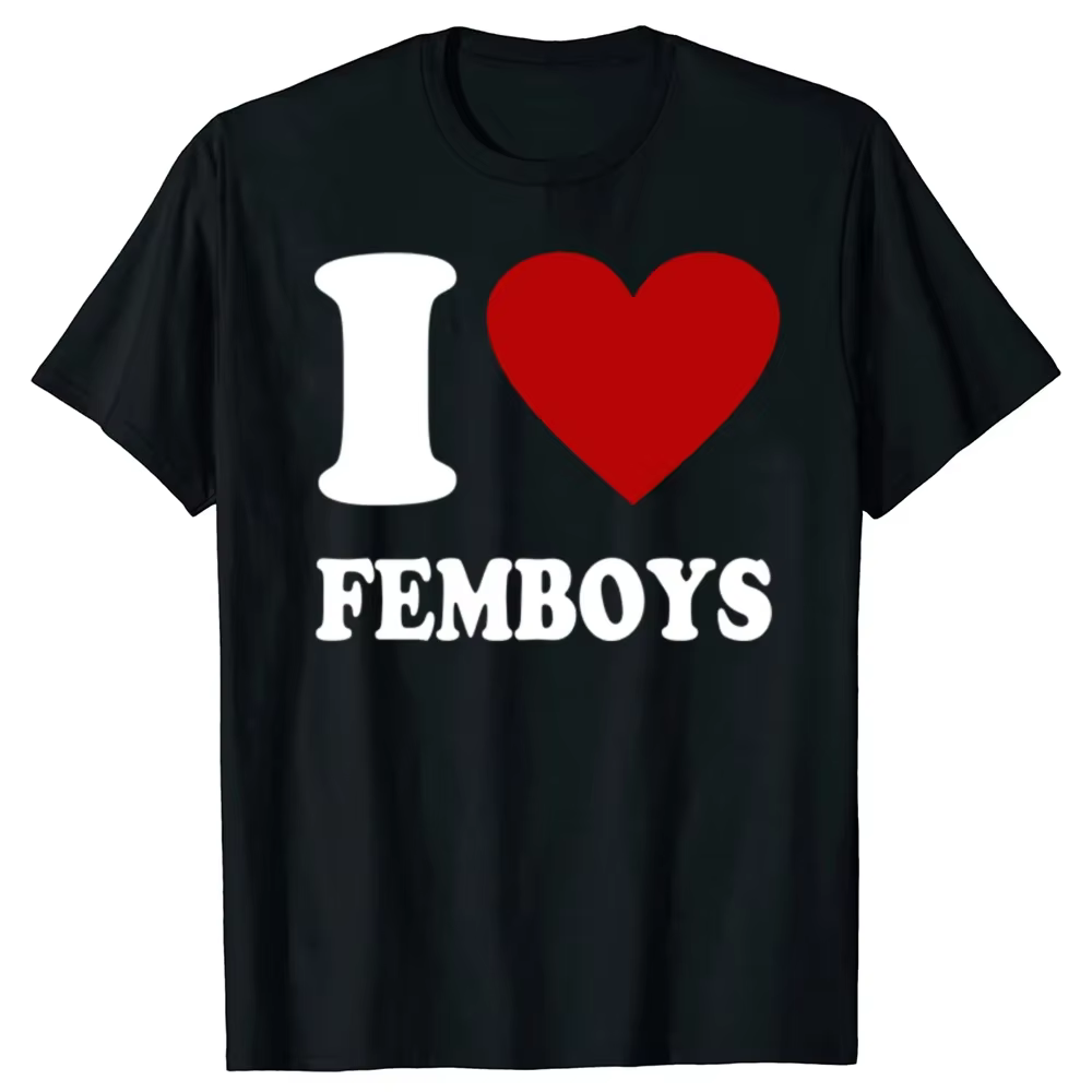 T-shirts imprimés drôles « I Love Femboys », t-shirts graphiques de haute qualité pour hommes, t-shi
