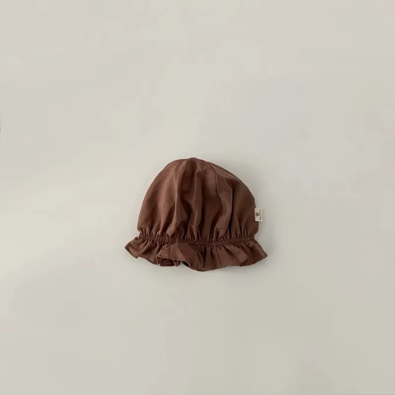 Bonnet élastique de couleur unie pour bébé de 0 à 3 à 6 mois, pull élégant à bord floral pour nouvea