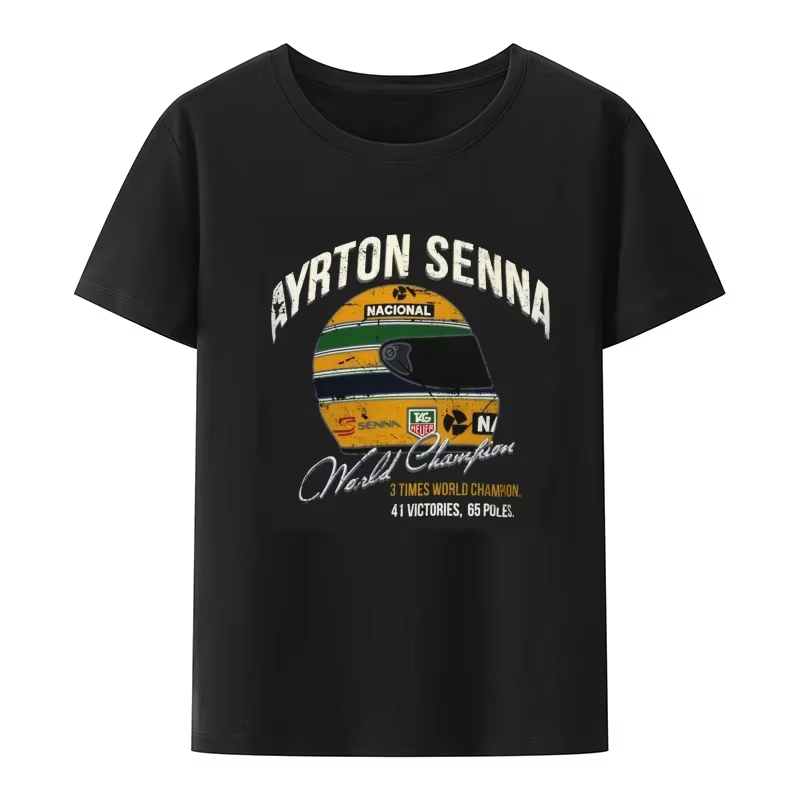 T-shirt imprimé Ayrton Scannelle unisexe, manches courtes, style d'épicerie du monde vintage, humour