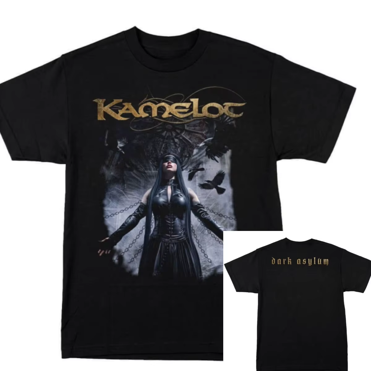 Kamelot The Black Halo Band T-Shirt en coton avec motif graphique pour hommes et femmes, Streetwear 