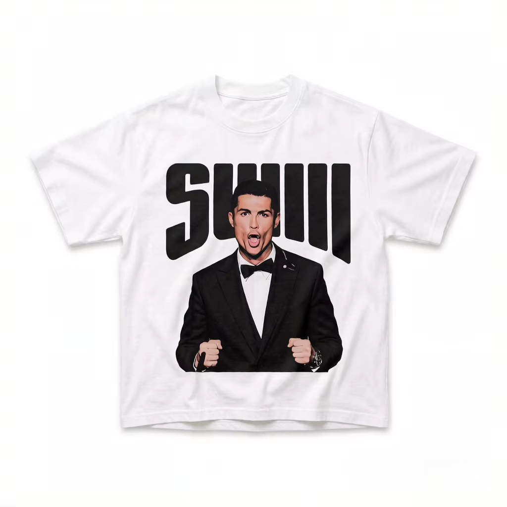 T-shirt streetwear Cristiano Ronaldo, thème football, unisexe, coton doux et respirant, manches cour