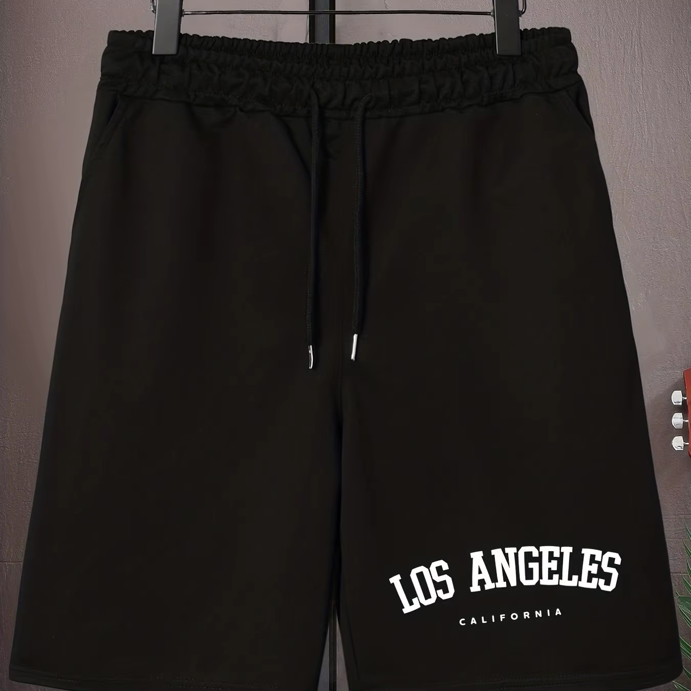 Los Angeles' imprimé hommes ample grand cordon décontracté minimaliste Shorts Streettshirt individue