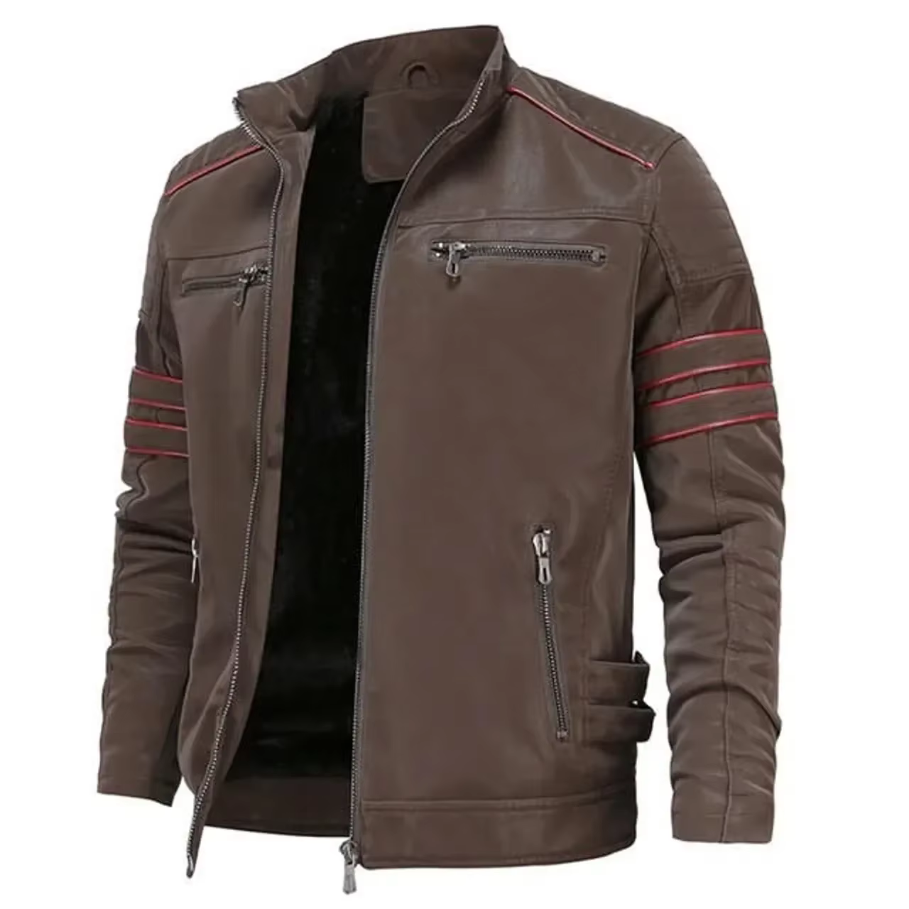 Vestes en cuir pour hommes personnalisables automne hiver moto veste en polyuréthane mâle Biker mant